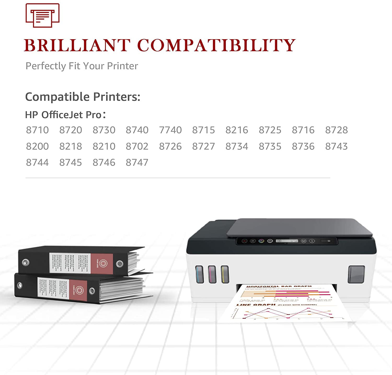 952XL Ink Cartridge Fit For HP Officejet Pro 8710 8715 8716 8720 8725 8728 8746 