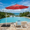 thumbnail image 6 of 10ft Aluminum Offset Hanging Patio Umbrella with Crank and Tilt, UV-Resistant Polyester Canopy for Poolside, Lawn, and Garden – Red, 6 of 8