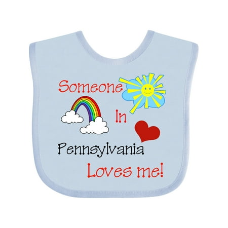 

Inktastic Someone in Pennsylvania Loves Me! Gift Baby Boy or Baby Girl Bib