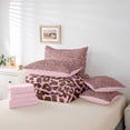 thumbnail image 6 of Manfei Wildlife Cheetah Hide 7-Piece Bedding Comforter Set,Safari Animal Leopard King Bedding Sets,Pink Brown Bed Sheets For Kids,Super Cozy Room Decor Reversible, 6 of 8