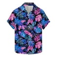 thumbnail image 6 of Taqqpue Mens Hawaiian Shirts Tops Short Sleeve Floral Button Down Beach Shirt Vintage Tropical Palm Summer Lightweight Blouses Male, 6 of 6