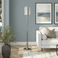 thumbnail image 4 of Evelyn&Zoe Numit 68.75" Tall Floor Lamp with Glass Shade, Brushed Nickel/Mercury Glass, 4 of 7