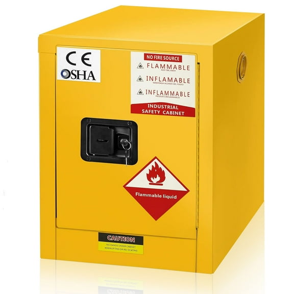Flammable Safety Cabinet, 12 Gallon 18" x 18" x 23" Flammable Storage Cabinet, Propane Tank Storage Box with Adjustable Shelf for Industrial and Home Use
