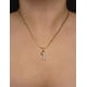 thumbnail image 3 of Cadena y dije de brillos con corona de oro laminado letra I, 3 of 8