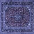 thumbnail image 1 of Ahgly Company Machine Washable Indoor Square Medallion Blue Traditional Area Rugs, 3' Square, 1 of 4