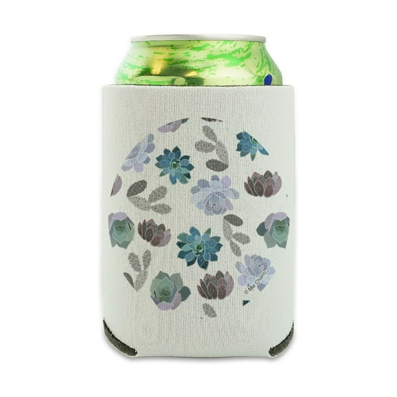 Cool Succulents and Cactus Can Cooler - Drink Sleeve Hugger Collapsible Insulator - Beverage Insulated Holder