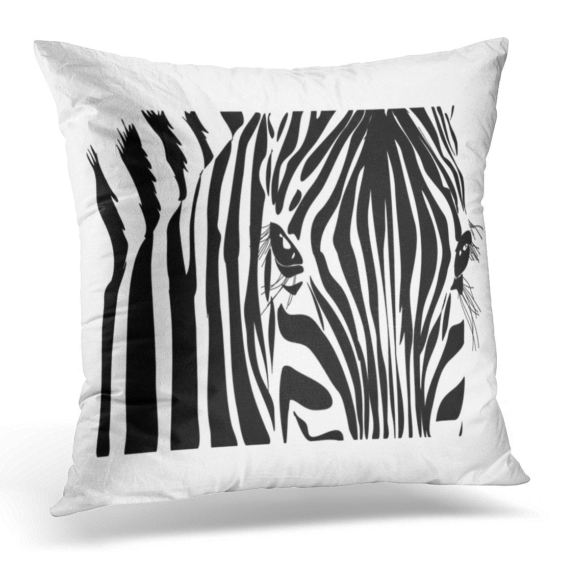 ECCOT Wild Black White Zebra Pillowcase Pillow Cover Cushion Case 20x20