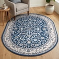 thumbnail image 3 of Madison Traditional 5' x 7' Oval Dark Blue Polypropylene Indoor Area Rug, 3 of 6