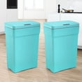 thumbnail image 2 of BestOffice 13 gallon Automatic Plastic Trash Can with Lid, Touch Free with Motion Sensor for Indoor Use, 2 Pack(Blue), 2 of 7