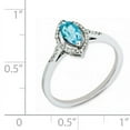 thumbnail image 2 of Sterling Silver Rhodium Blue Topaz & Diam. Ring (Size 7) Made In Thailand qr3088bt-7, 2 of 2