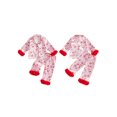 thumbnail image 2 of RUINIXCW Kids Toddler Baby Girl Christmas Silk Stain Pajamas Set Spring Fall Winter PJS Sleepwear Long Sleeve Button Down Collar Shirt Tops Pants Set, 2 of 10