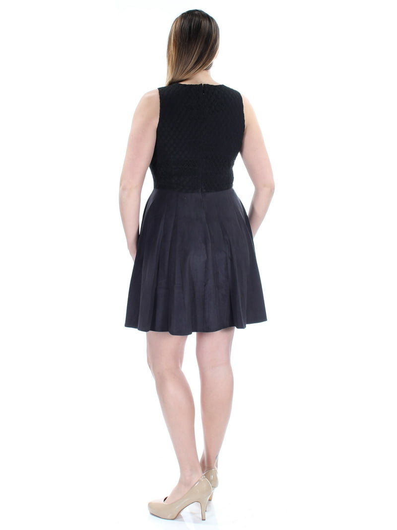 suede fit and flare dress Quill with Short Sleeves in Suede Fit and Flare