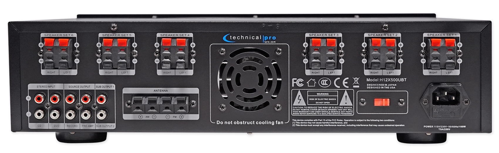 Technical Pro 6000w 6) Zone Home Theater Bluetooth Receiver+8) 5.25" Speakers+EQ