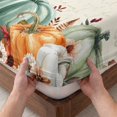 thumbnail image 3 of King Size Fitted Sheet Set - Green Orange Pumpkins Fall 3 Piece Bedding Sets 16" Deep Pocket Fitted Sheet with 2 Pillowcases, Thanksgiving Floral Botanical Brushed Microfiber Hotel Luxury Bed Sheets, 3 of 9