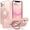 Pink, variant on MYKOMI Magnetic Compatible with iPhone 12 Pro Max Case with Stand [Military Grade Drop Tested][Compatible with Magnet] Ring Translucent Slim Hard Back Soft Edge