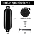 thumbnail image 2 of Veryke 4-Pack Boat Fender, Dock Bumper Shield Protection, Outdoor Yacht Crash Float, 8.5" x 27", Black, 2 of 8