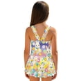 thumbnail image 5 of COEQINE Soft Stretchy Girls One Piece Swimsuit, Tank Neck Tankini Style with Full Coverage Skirt and Wide Straps, Beach Bathing Suit for Girls 8-9 Years, Easter Bunny Egg Chick Daisy, 5 of 8