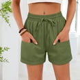 thumbnail image 4 of Oplxuo Shorts for Women Summer - Casual Elastic Waist Pajamas Bottoms Lightweight Loose Lounge Beach Shorts with Pockets, 4 of 7