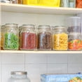 thumbnail image 6 of Set of 3 Airtight Glass Canister with Lids 50oz Clear Food Storage Jars Square, Kitchen & Pantry Organization Food Storage Container for Canning, Sugar, Flour, Pasta, Candy, Cereal, Coffee, 6 of 9