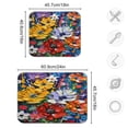 thumbnail image 3 of Dish Drying Mat Kitchen Counter Whimsical Flowers Dishes Drainer Pad Absorbent Microfiber Reversible 16"x18", 3 of 7