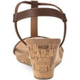 thumbnail image 3 of Style & Co. Womens Mulan Cork T-Strap Wedge Sandals, 3 of 3