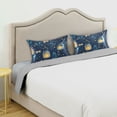 thumbnail image 3 of Yayeee Pillowcase Queen Size Set of 2 Satin Wrinkle Resistant Envelope Pillow Case, Blue Fireflies Pattern, 3 of 8
