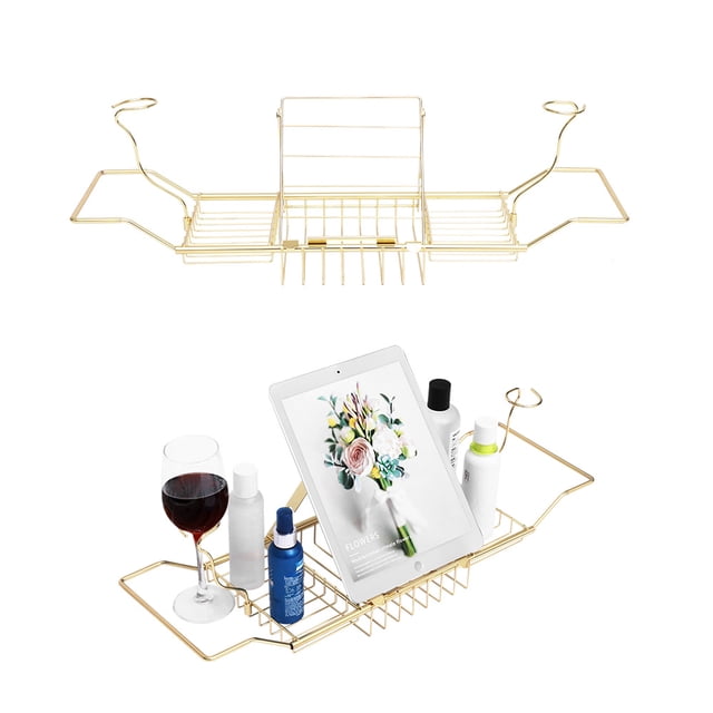 Estante Telescópico Para Bañera, Estante De Lectura Para Bañera, Estante Para Vino, Soporte Para Teléfono Y Tableta, Bandeja De Bañera De Metal Speravity HA022086-00