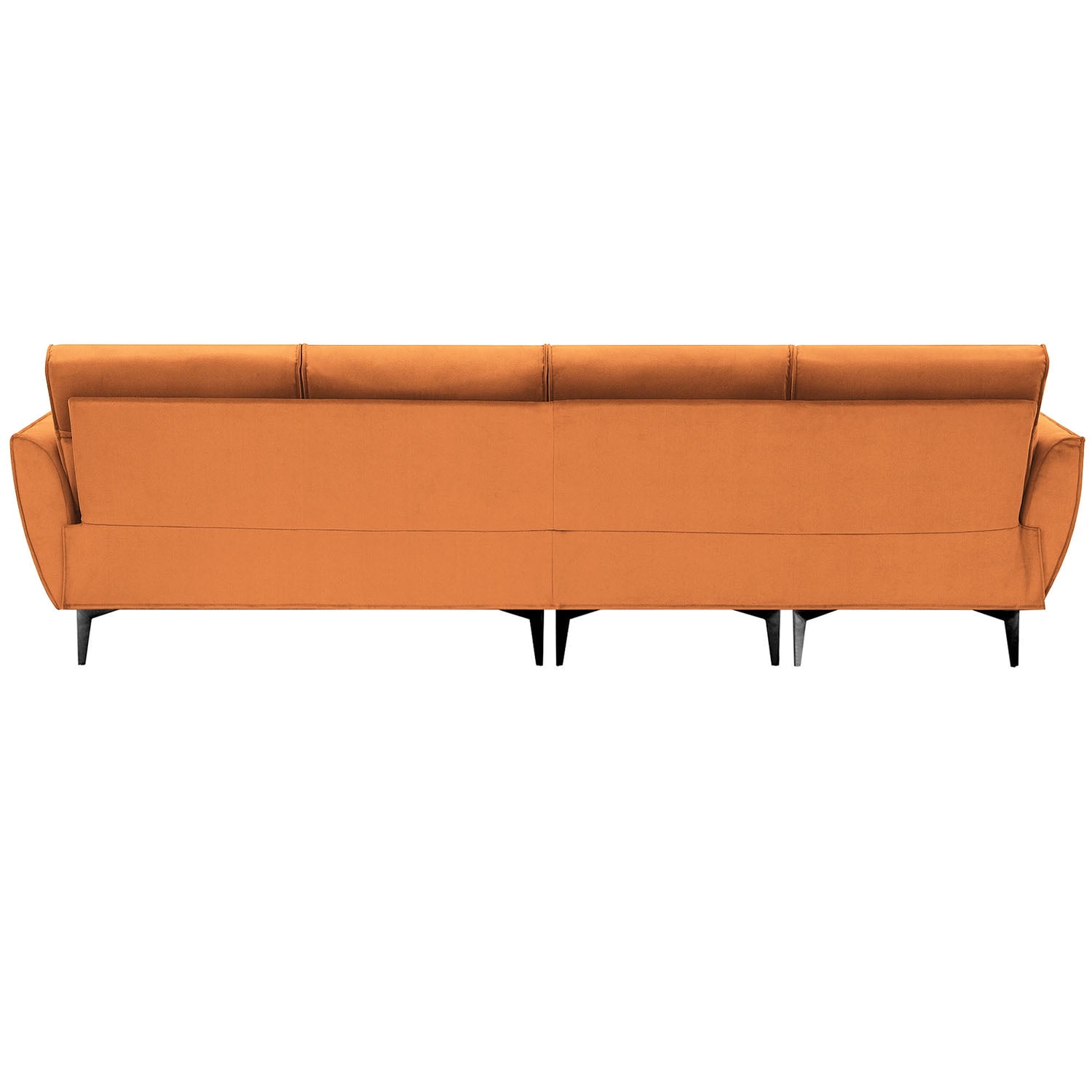 Kadyn 111 " Convertible Sectional Sofa Couch, Flannel L Shape Furniture Couch with Chaise Left/Right Handed Chaise, Modern Fabric Sofa for Apartment, Orange