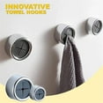 thumbnail image 2 of No-Drill Silicone Towel Grabber Hook, Self-Adhesive Wall Hook for Bathroom Kitchen Door, Reusable Laundry Bag Holder, teen-Safe Chrome-Finish Utility Hook for Robes, Keys, Loofah, A Suspended Frame, 2 of 9