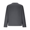 thumbnail image 5 of Ceisia Men's Solid Color V-Neck Long Sleeve Casual Shirt Loose Breathable Summer Top Dark Gray XL Gifts, 5 of 9
