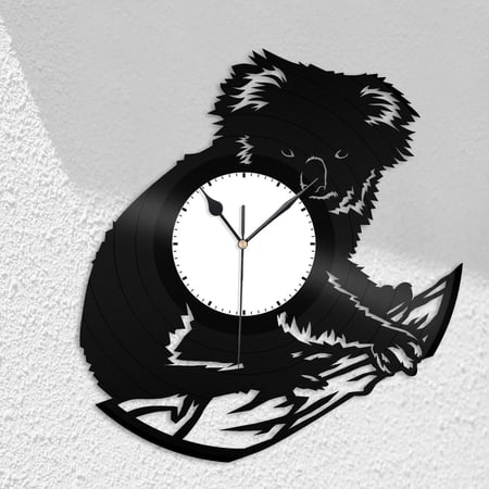Yan Gxx Koala Vinyl Wall Clock Animal Lovers Gift Kids Room Home Nursery Decoration Vintage Design photo Yan Gxx Koala Vinyl Wall Clock Animal Lovers Gift Kids Room Home Nursery Decoration Vintage Design