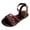 Red, variant on Rokment Women's Bling Sequin Flat Dressy Sandals Metallic Glitter Braided Leather Open Toe Ankle Strap Low Heels Comfortable Walking Summer Shoes Beach Gold Size 6.5