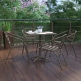 thumbnail image 4 of BizChair 5-Piece Aluminum Outdoor Patio Dining Set with Slat Back Chairs, Bronze, 4 of 13