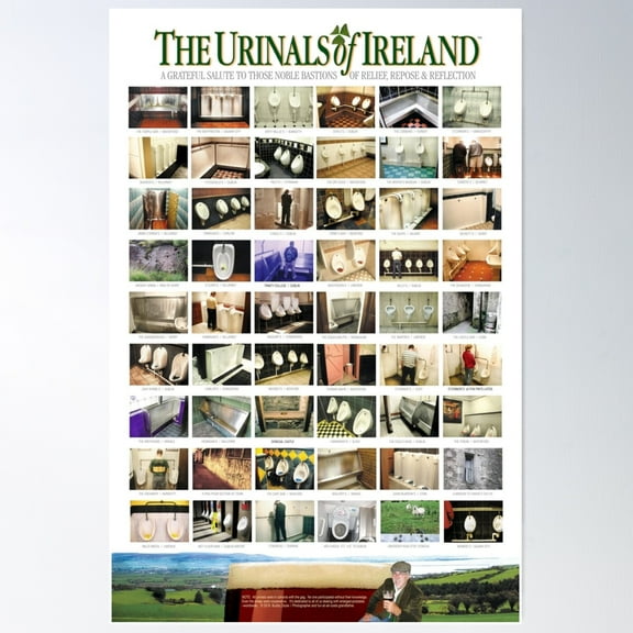 Kna Prints - The Urinals Of Ireland Poster Poster , Wall Art, UNFRAMED-8x12