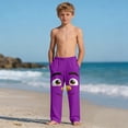 thumbnail image 6 of SGFCWSX Boys Lounge Pants Elastic Waist Loose Fit Soft Graphic Print Casual Pants for Kids Purple Size 9 Years, 6 of 9