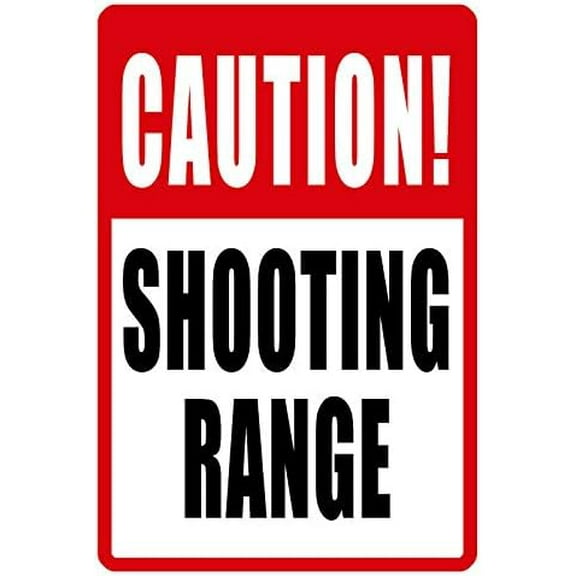 Shooting Range Metal Sign Decor Poster Wall Door Plaque TIN Sign 12X8 INCH