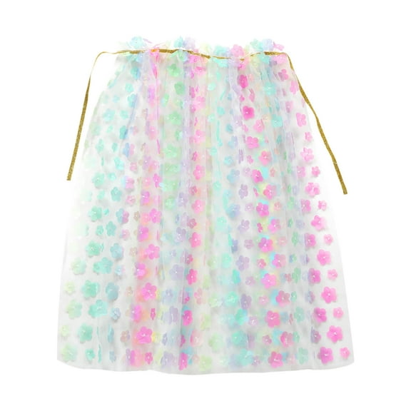 MEZZALL Toddler Girls Lace Up Cape Party Robe Kids Holiday Floral Princess Coat Relaxed Fit Dailywear, Multicolour, 2-10 Years