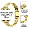 thumbnail image 4 of ZYX Slim Metal Band for Apple Watch, Women's 14mm Thin Metal Strap with Tool, Gold, 44mm/45mm/46mm/49mm/42mm(series 1 2 3), 4 of 7