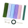 thumbnail image 2 of Limpiadores de pipa, suministros para manualidades, tallo de chenilla, ramo de bricolaje, kit para hacer flores de bricolaje para regalo navideño, Azul, 2 of 8