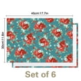 thumbnail image 3 of Linen Placemats Set Of 6 11.8x17.7 Inch,Pioneer Colorful Flowers Fabric Table Mats,Resistant Washable Wipeable Table Mat for Party Kitchen Dining Home Decor, 3 of 5
