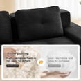 thumbnail image 6 of FFH 117" Modular Sectional Sofa, Oversized 3-Seater Corduroy Cloud Corner Couch for Living Room, Black, 6 of 14