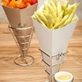 thumbnail image 3 of Cone Tek White Paper Food Cone - with Dipping Pocket - 11" x 6 1/2" - 100 count box, 3 of 3