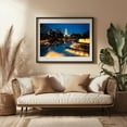 thumbnail image 3 of City Hall & Fountains, Los Angeles - Los Angeles California Photography Cityscape Nightlife Fountain Architecture Skyline Night Sky Black Framed Wall Art Print 16 x 24 inches, 3 of 4