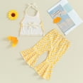 thumbnail image 3 of Bagilaanoe 2pcs ToddlerBaby Girl Pants Set Floral Print Sleeveless Crop Tops + Flare Trousers 6M 12M 18M 24M 3T 4T Kids Casual Clothes, 3 of 7