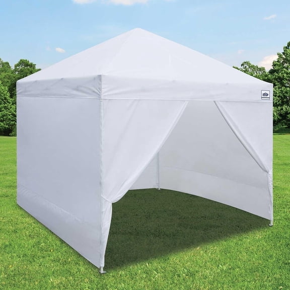 Open Box E-Z UP 10 x 10' Commercial Canopy w/ Walls & Weight Bags