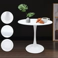 thumbnail image 5 of 31.5" Mid-Century White Round Top Dining Table - Modern Tulip Dining Room Table Coffee Table Oval Wood Coffee Table Small Modern Furniture Living Room&Home, 5 of 18