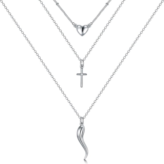 Italian Horn Necklace for Women 925 Sterling Silver Cornicello Necklace Good Luck Italian Protection Amulet Pendant Jewelry for Women