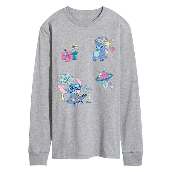 Disney - Lilo Stitch Patch Oversized - Men's Long Sleeve Graphic T-Shirt