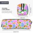 thumbnail image 3 of Cauagu Colorful Cow Skin Print Leather Pencil Pen Case - Stationery Bag Portable Stationery Bag Big Capacity Pencil Pouch Cosmetic Organizer Bag for Men & Women, 3 of 7