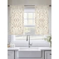 thumbnail image 5 of Beige Boho Sheer Curtains 45 Inch Length 2 Panels Set Window Treatments, Middle Century Ethnic Vintage Abstract Rod Pocket Semi Curtains for Living Room/Bedroom/Kitchen Décor, 104"W x 45"L, 5 of 7